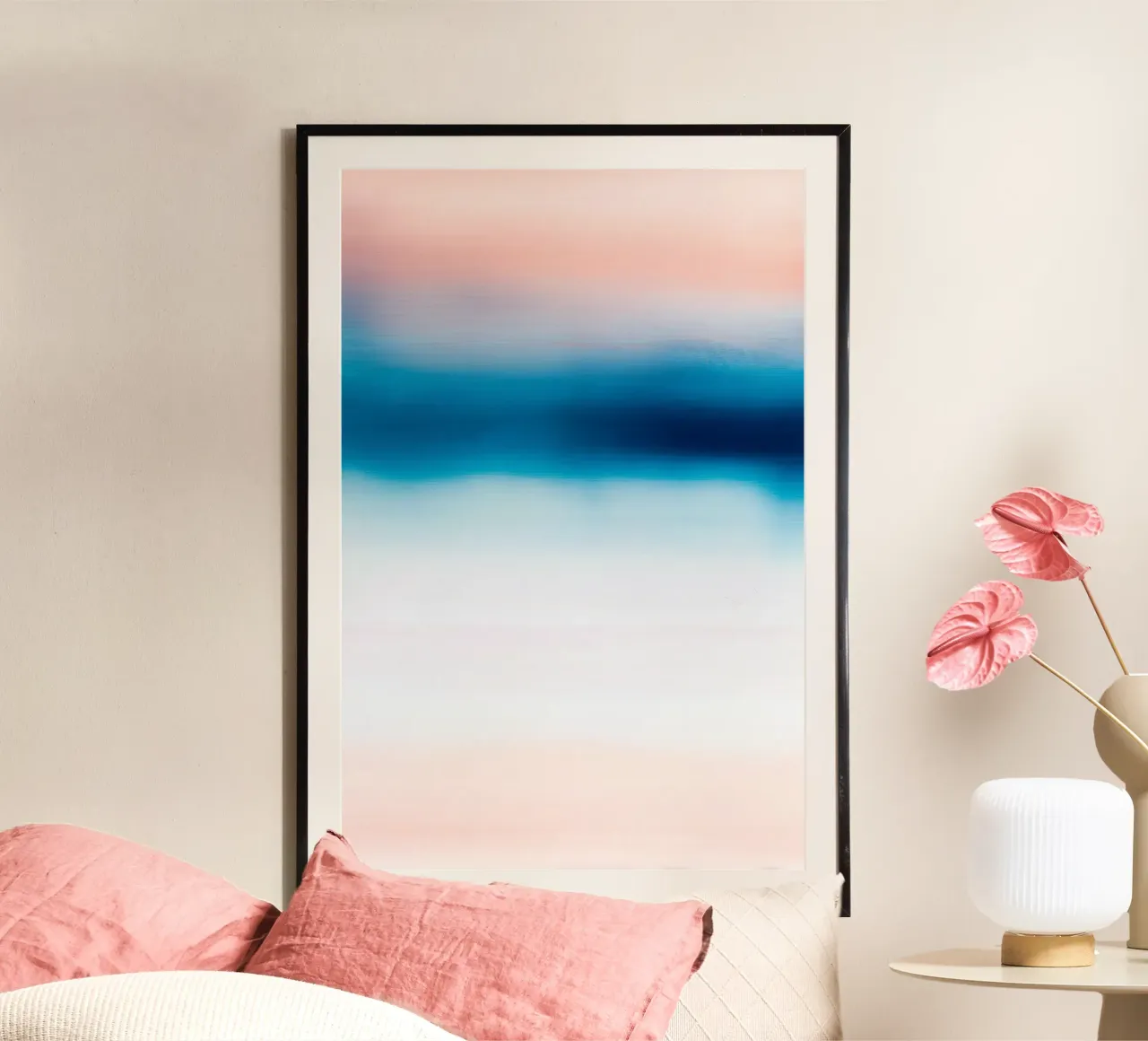 Soft Blue and Blush Gradient poster da Colormenta