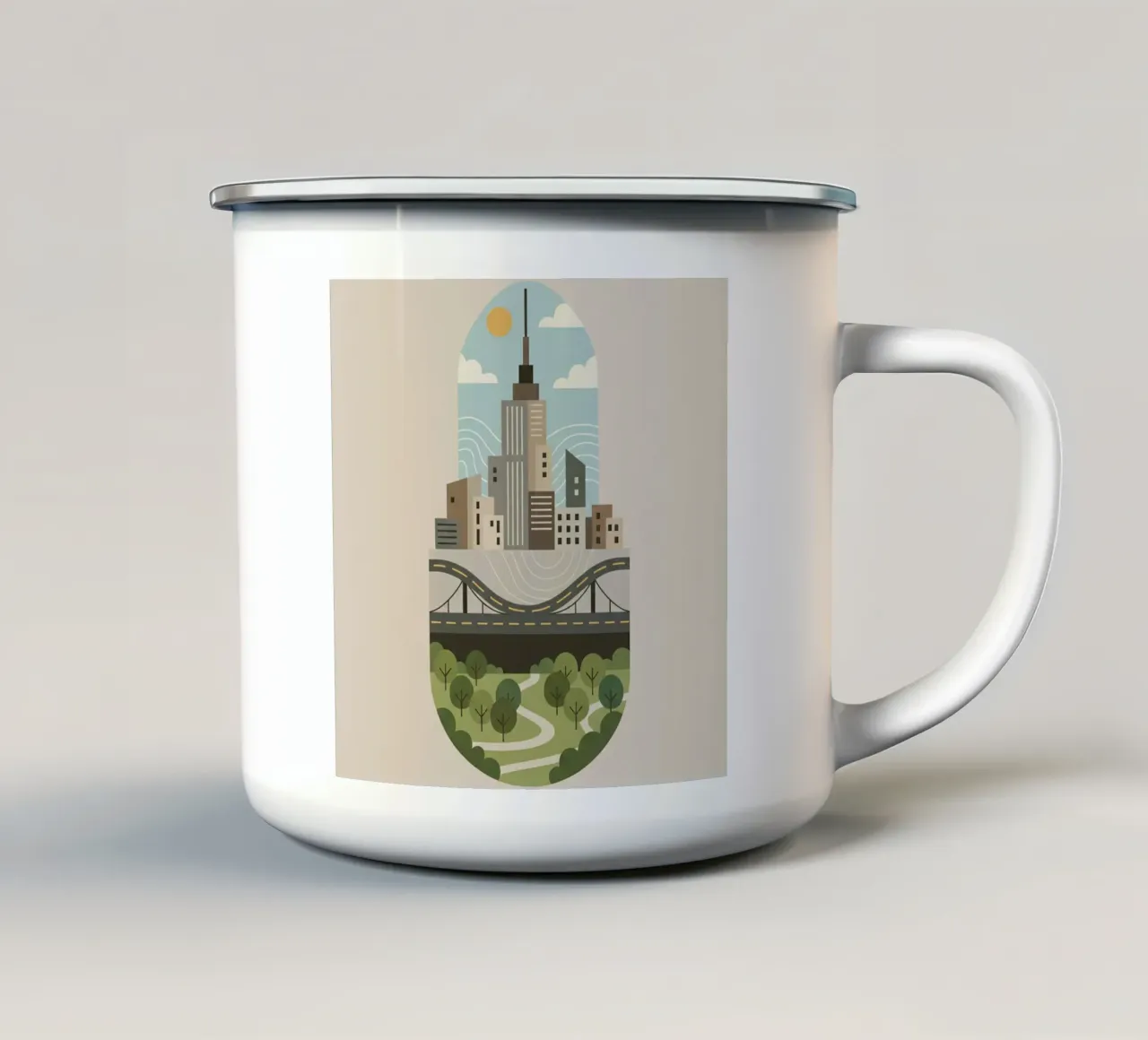 Capsula della città tazza in smalto da Wild Colors Gallery