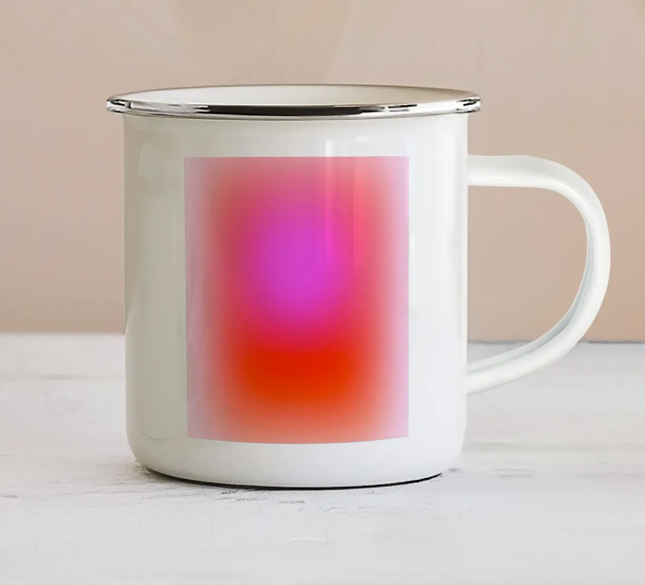 MAKE YOURSELF A PRIORITY - Selbstfürsorge Aura Gradient Art Emaille Tasse von Dominique Vari Words