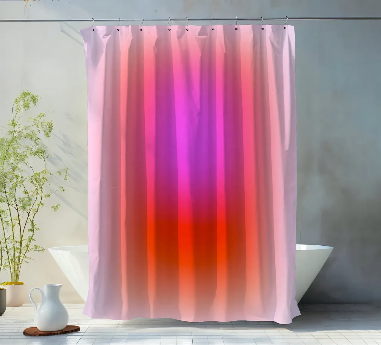 MAKE YOURSELF A PRIORITY - Selbstfürsorge Aura Gradient Art Duschvorhang von Dominique Vari Words