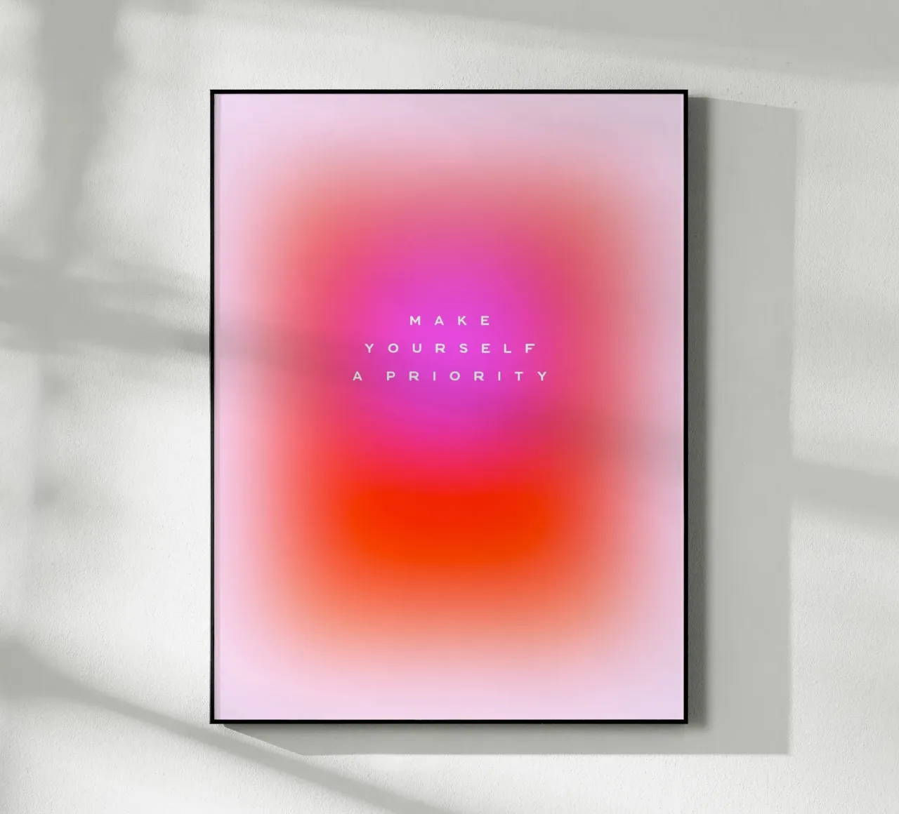 MAKE YOURSELF A PRIORITY - Zelfzorg Aura verloop kunst acryl van Dominique Vari Words