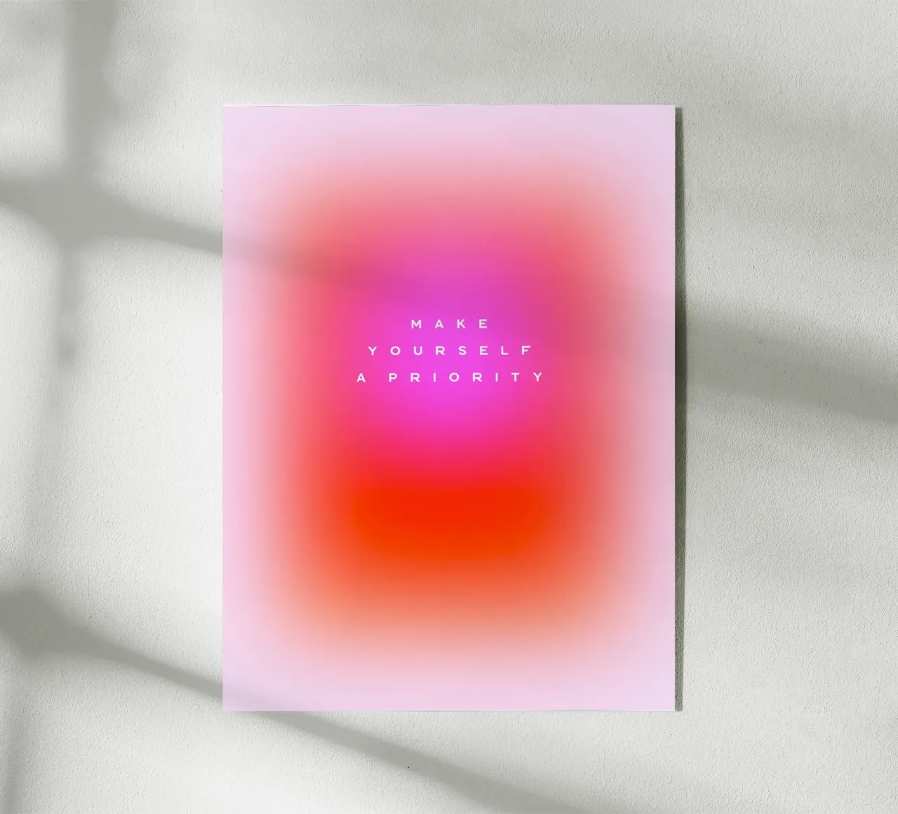 MAKE YOURSELF A PRIORITY - Zelfzorg Aura verloop kunst acryl van Dominique Vari Words