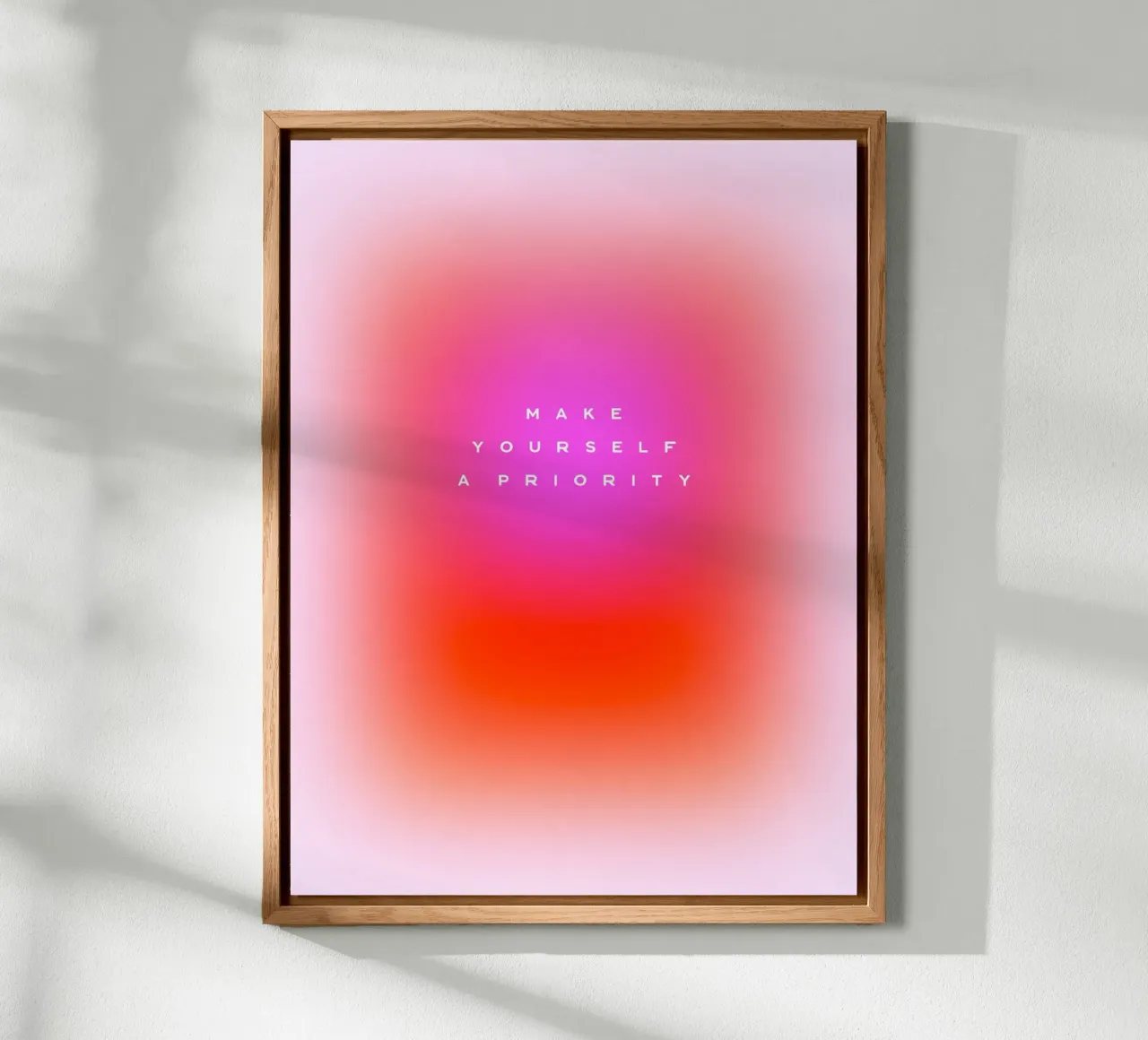 MAKE YOURSELF A PRIORITY - Selbstfürsorge Aura Gradient Art Alu-Dibond von Dominique Vari Words