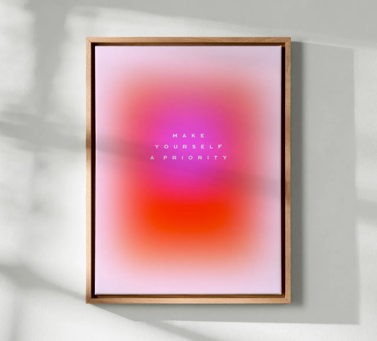 MAKE YOURSELF A PRIORITY - Zelfzorg Aura verloop kunst canvas van Dominique Vari Words