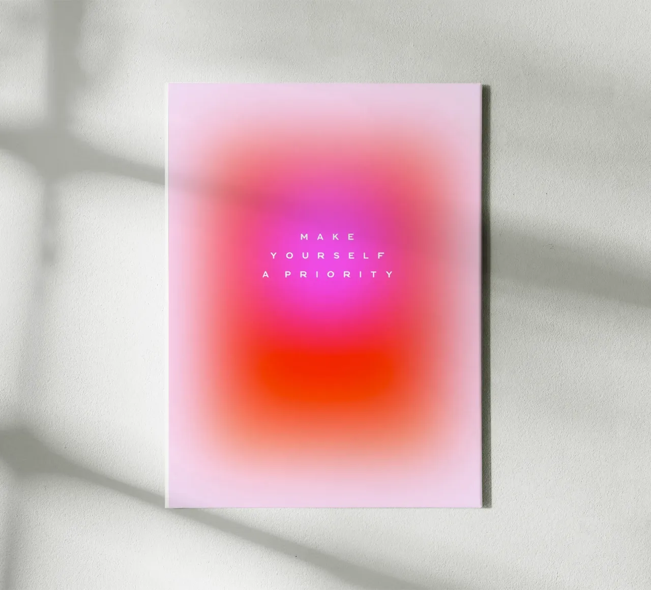 MAKE YOURSELF A PRIORITY - Zelfzorg Aura verloop kunst canvas van Dominique Vari Words