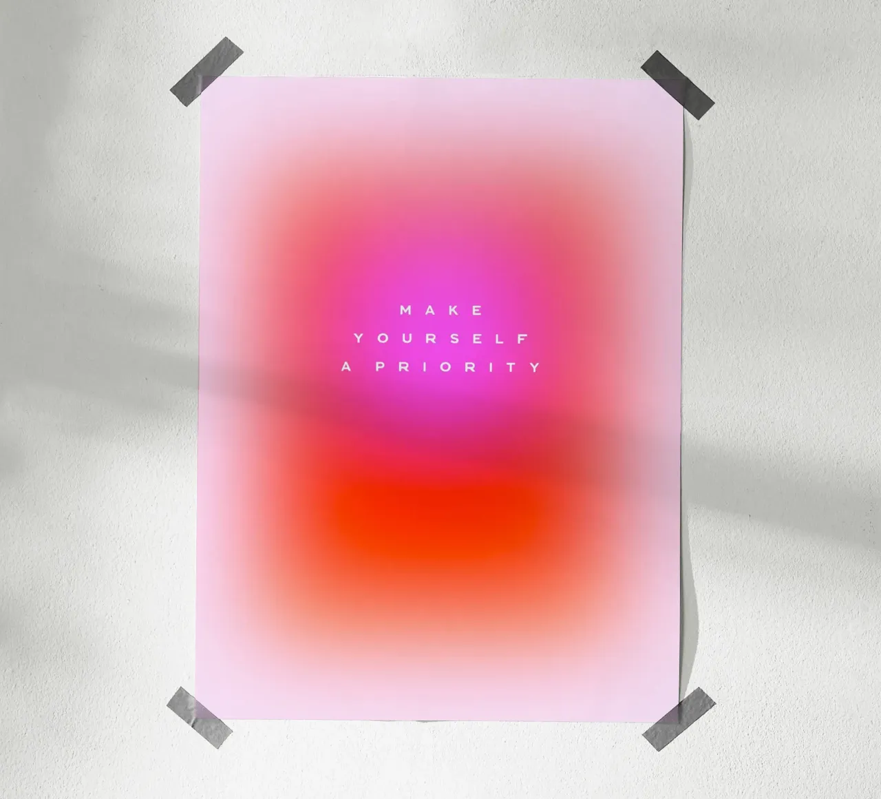 MAKE YOURSELF A PRIORITY - Zelfzorg Aura verloop kunst hahnemühle van Dominique Vari Words