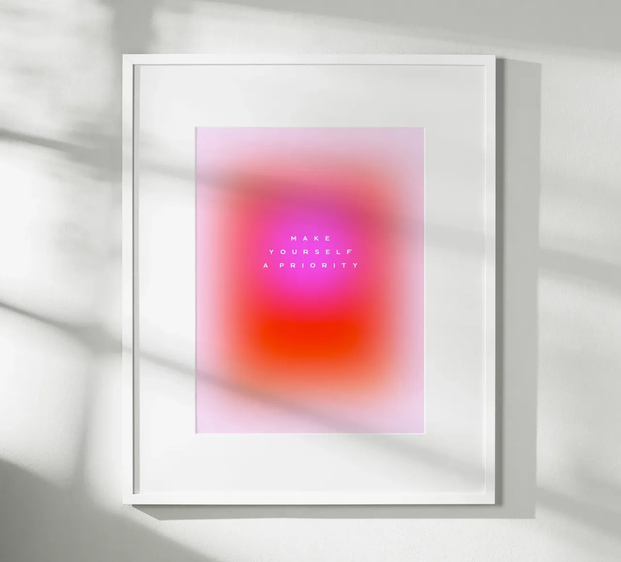 MAKE YOURSELF A PRIORITY - Zelfzorg Aura verloop kunst hahnemühle van Dominique Vari Words