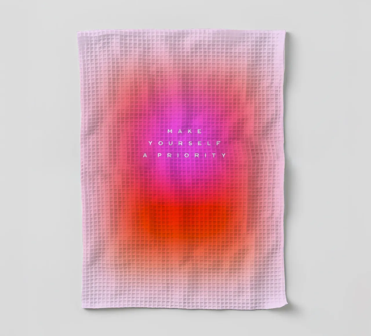 MAKE YOURSELF A PRIORITY - Zelfzorg Aura verloop kunst theedoek van Dominique Vari Words