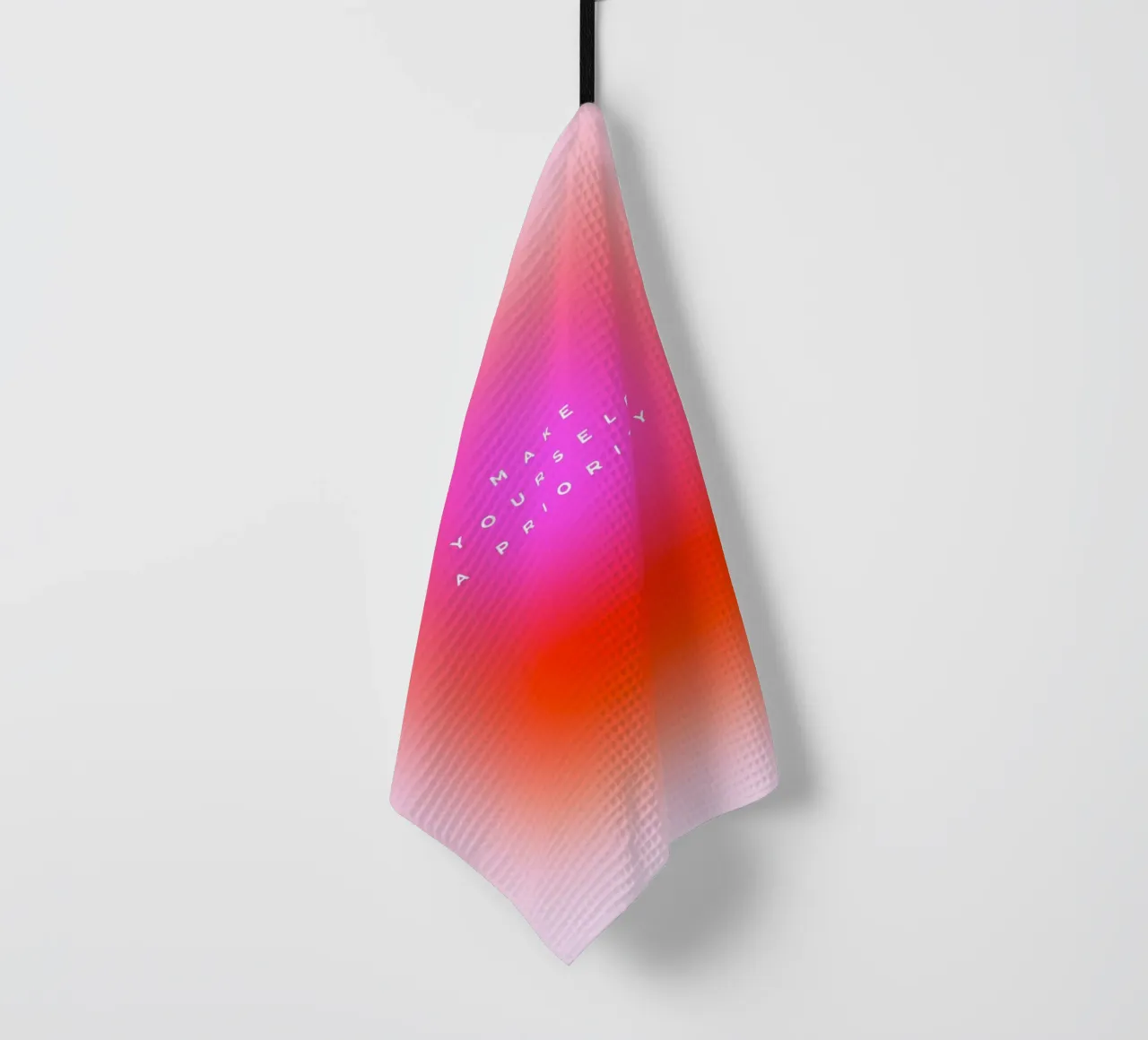 MAKE YOURSELF A PRIORITY - Zelfzorg Aura verloop kunst theedoek van Dominique Vari Words