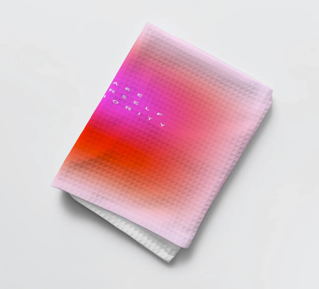 MAKE YOURSELF A PRIORITY - Zelfzorg Aura verloop kunst theedoek van Dominique Vari Words