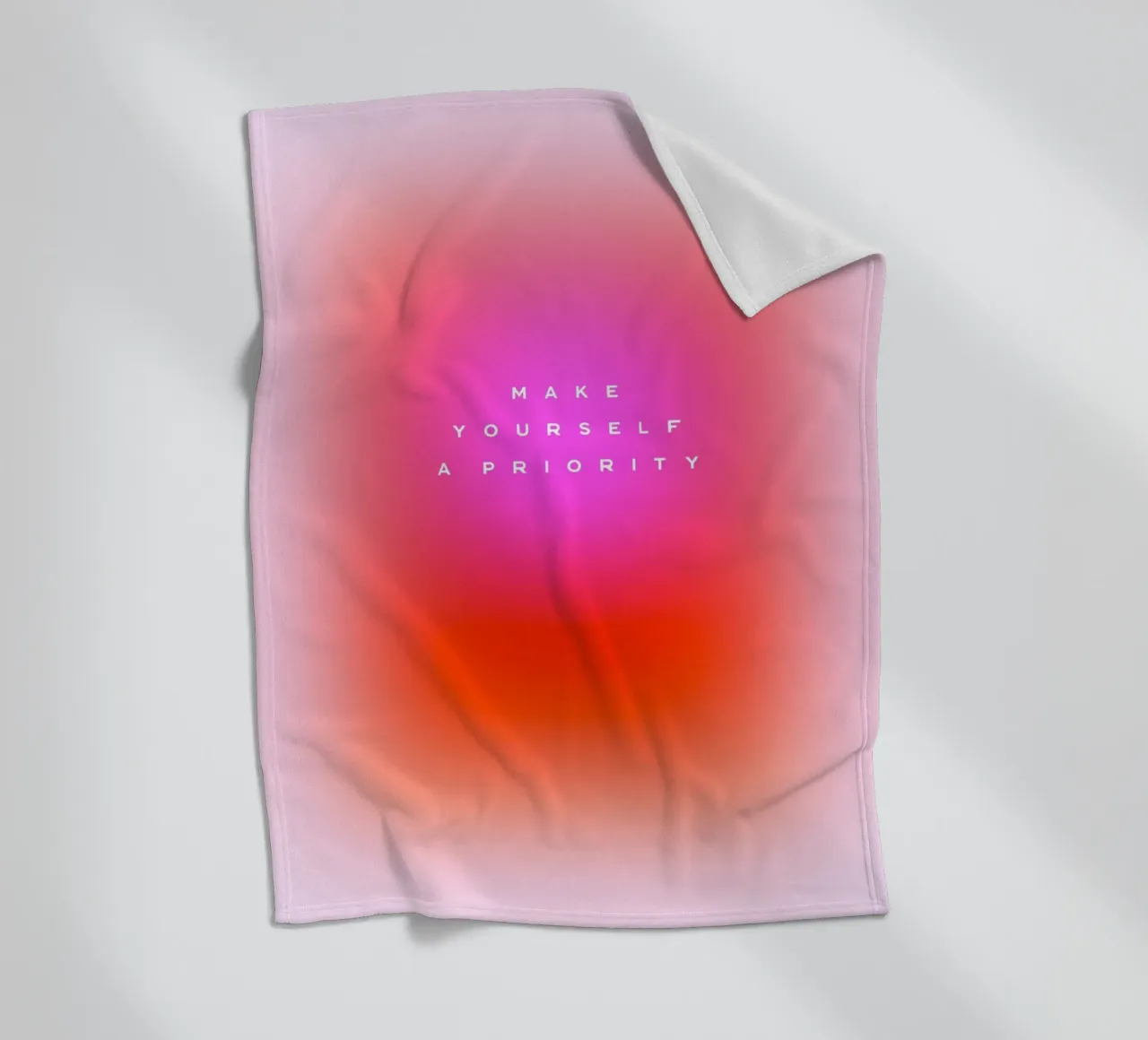 MAKE YOURSELF A PRIORITY - Selbstfürsorge Aura Gradient Art Fleecedecke von Dominique Vari Words