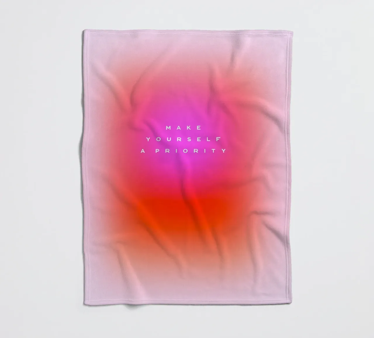 MAKE YOURSELF A PRIORITY - Selbstfürsorge Aura Gradient Art Fleecedecke von Dominique Vari Words