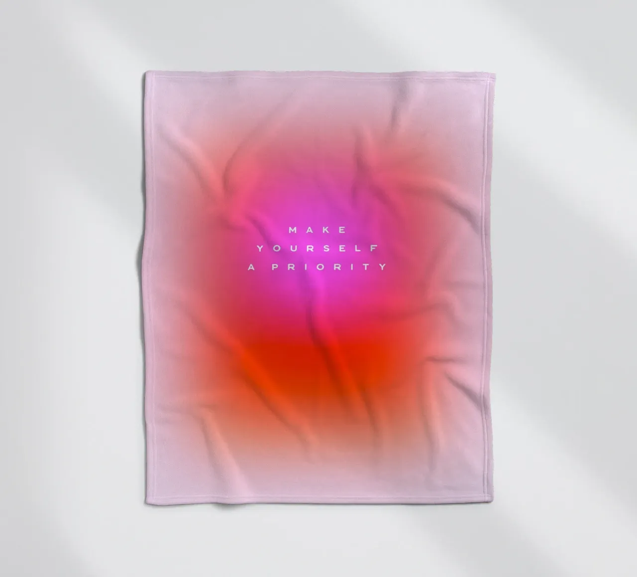 MAKE YOURSELF A PRIORITY - Selbstfürsorge Aura Gradient Art Fleecedecke von Dominique Vari Words