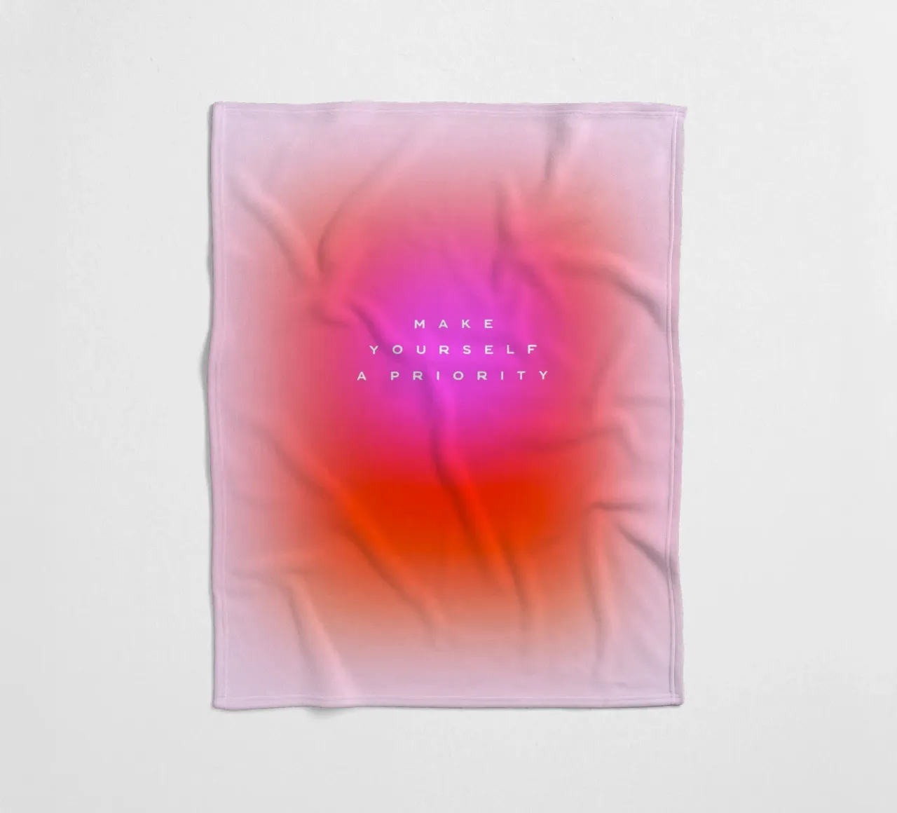 MAKE YOURSELF A PRIORITY - Zelfzorg Aura verloop kunst fleecedeken van Dominique Vari Words