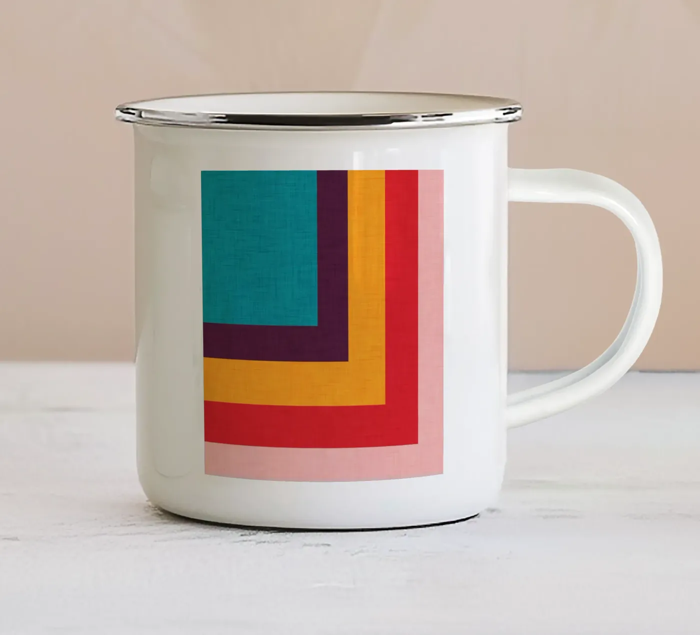 Abstract Mod Cube enamel mug by susanacosta