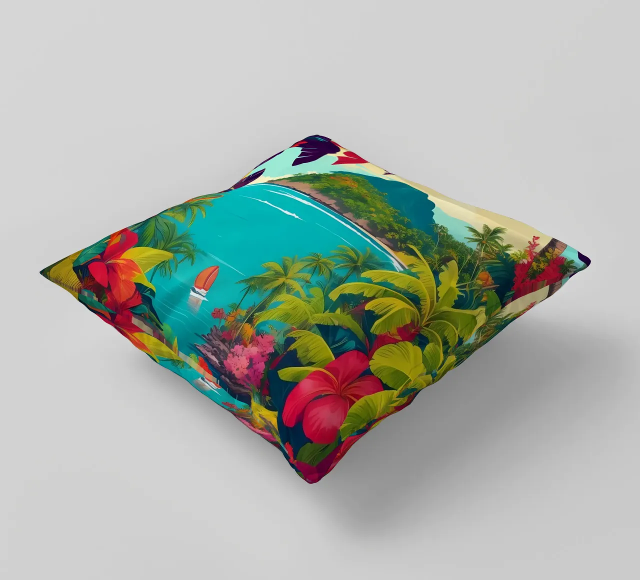 Scena di Moorea cuscino da Charnwood Prints