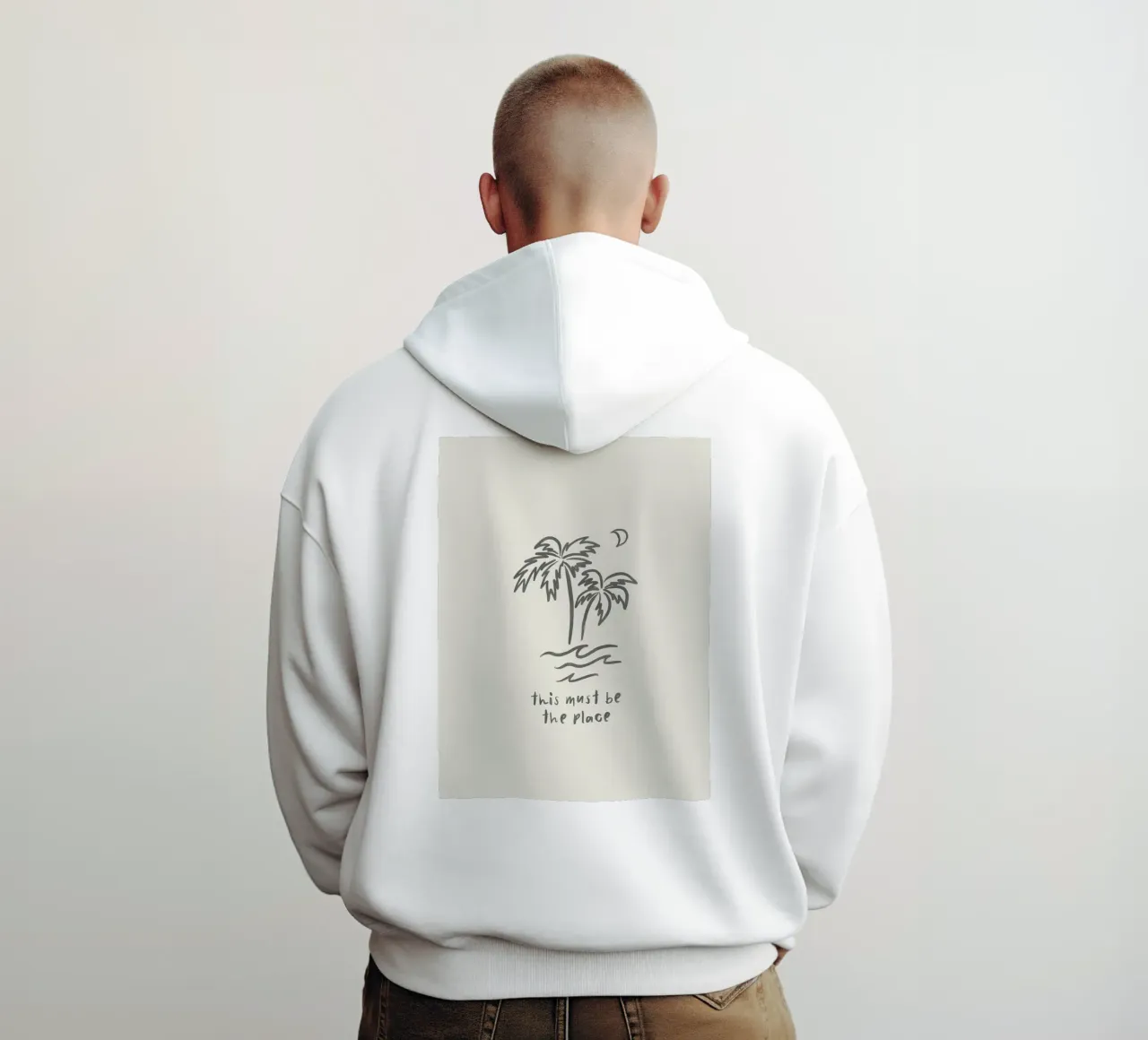 This Must Be The Place minimalista organico boho line art felpa con cappuccio da This Wild Soul - Illustration