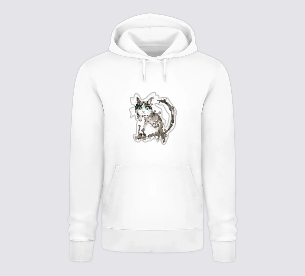 Gatto nero a inchiostro umido felpa con cappuccio da BwiseLizzy