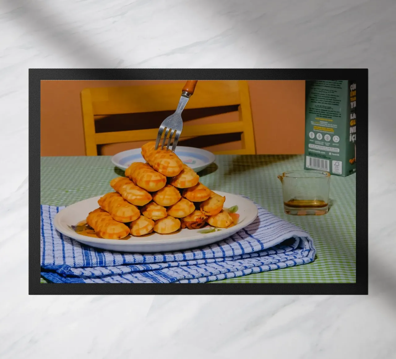 The Golden Stack doormat by Tasty Colors