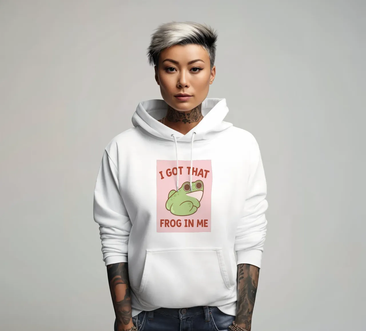 rana in me felpa con cappuccio da bougenfille