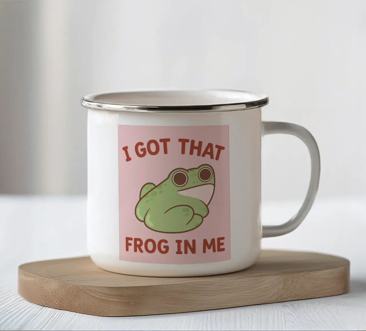 rana in me tazza in smalto da bougenfille