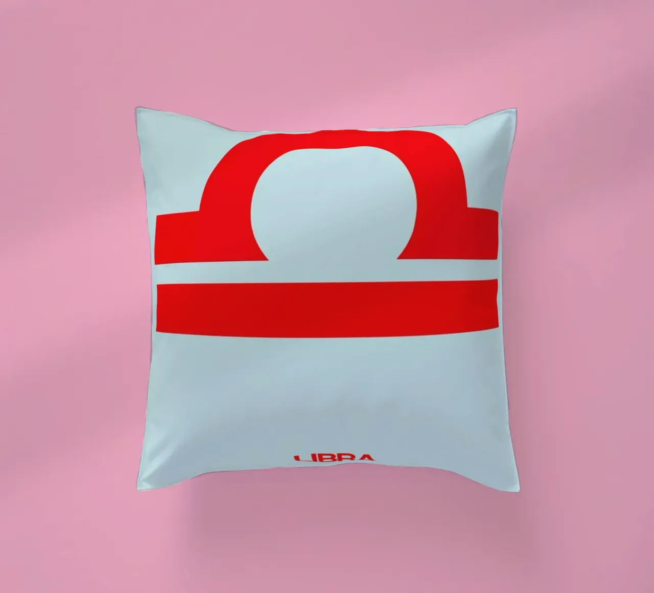 Libra Zodiac Sign Red cuscino da Naxart