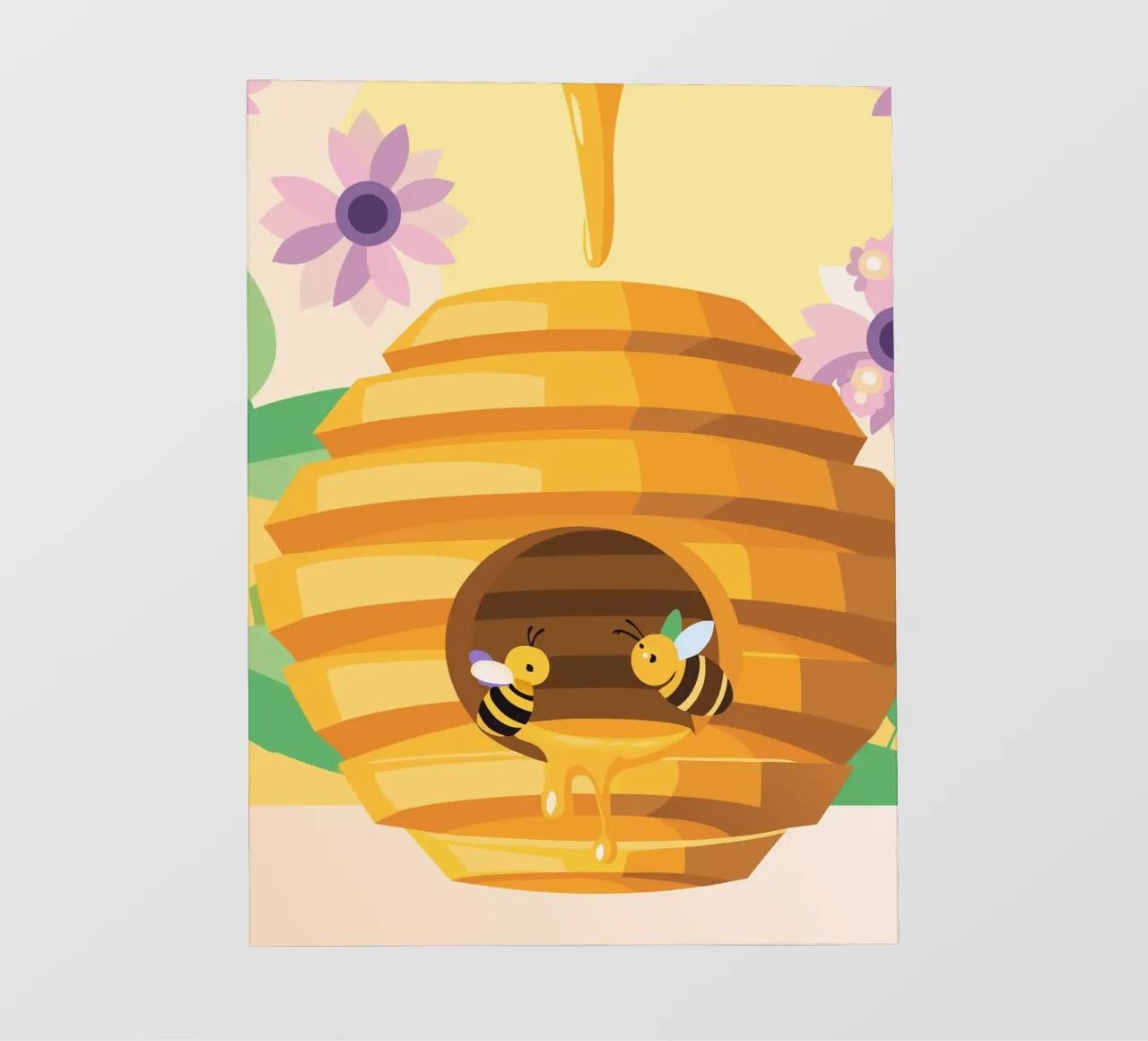 Illustrazione di alveare con api e miele telo in pvc da POLYGON SPECIAL