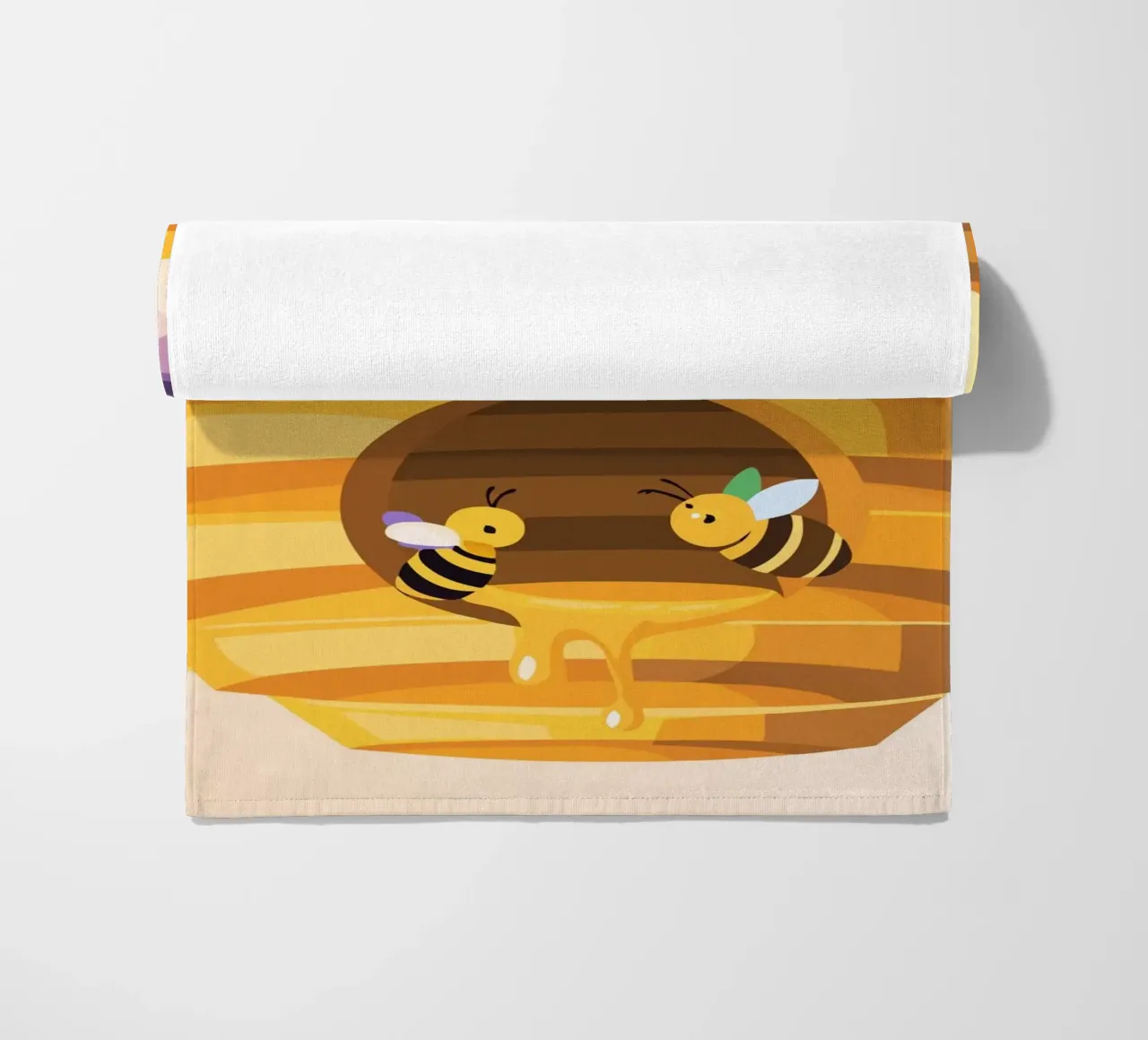 Illustrazione di alveare con api e miele telo mare da POLYGON SPECIAL