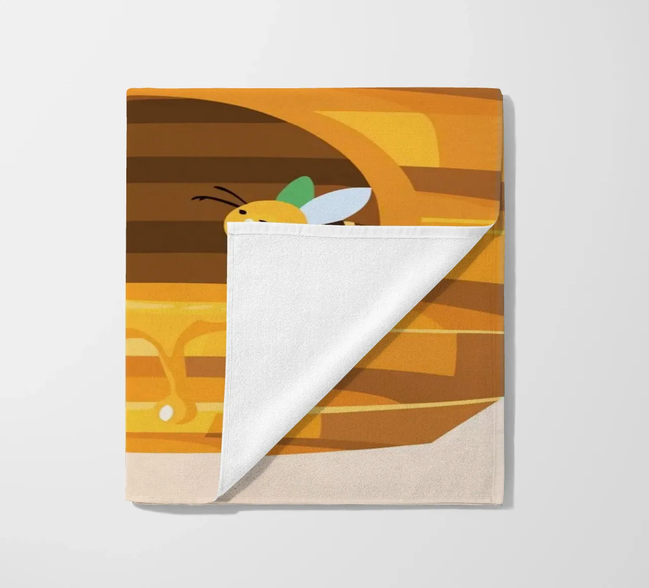 Illustrazione di alveare con api e miele telo mare da POLYGON SPECIAL