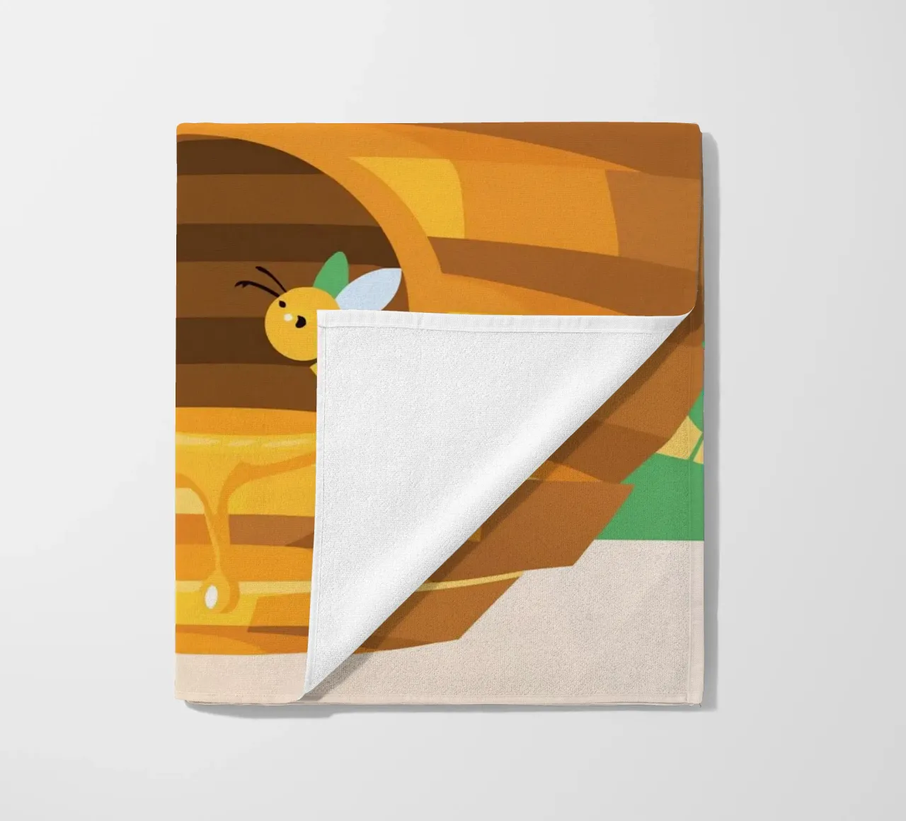 Illustrazione di alveare con api e miele telo mare da POLYGON SPECIAL