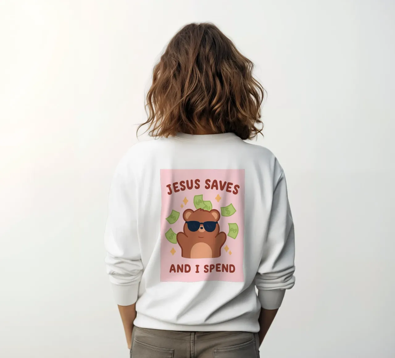 Gesù risparmia e io spendo felpa da bougenfille