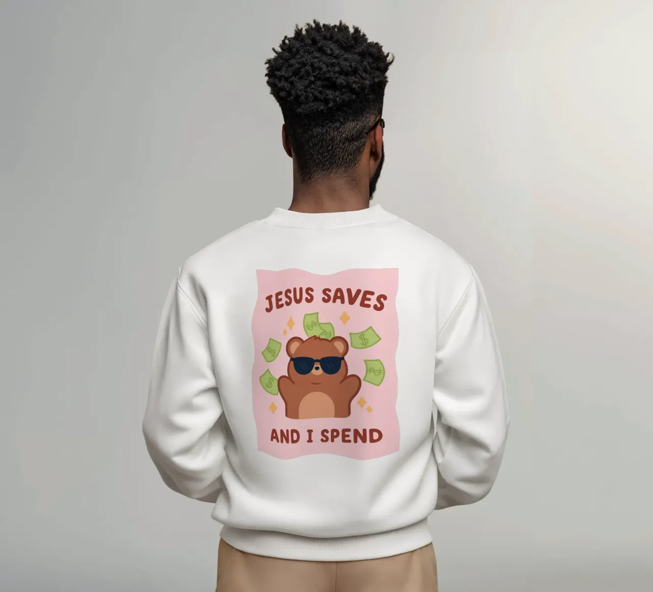 Gesù risparmia e io spendo felpa da bougenfille