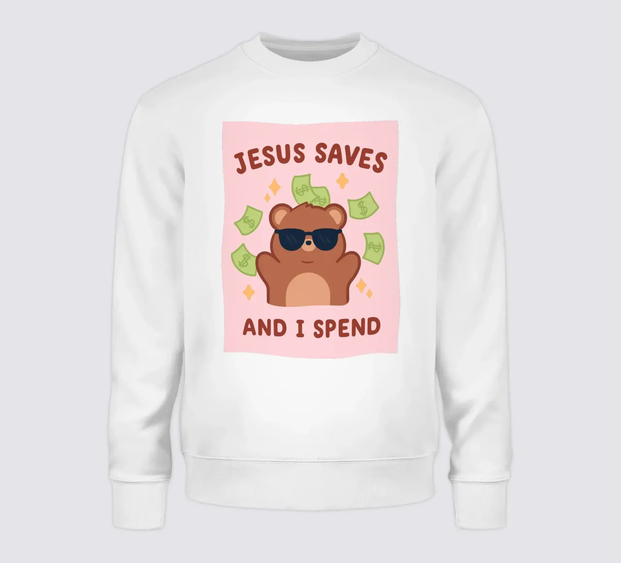 Gesù risparmia e io spendo felpa da bougenfille