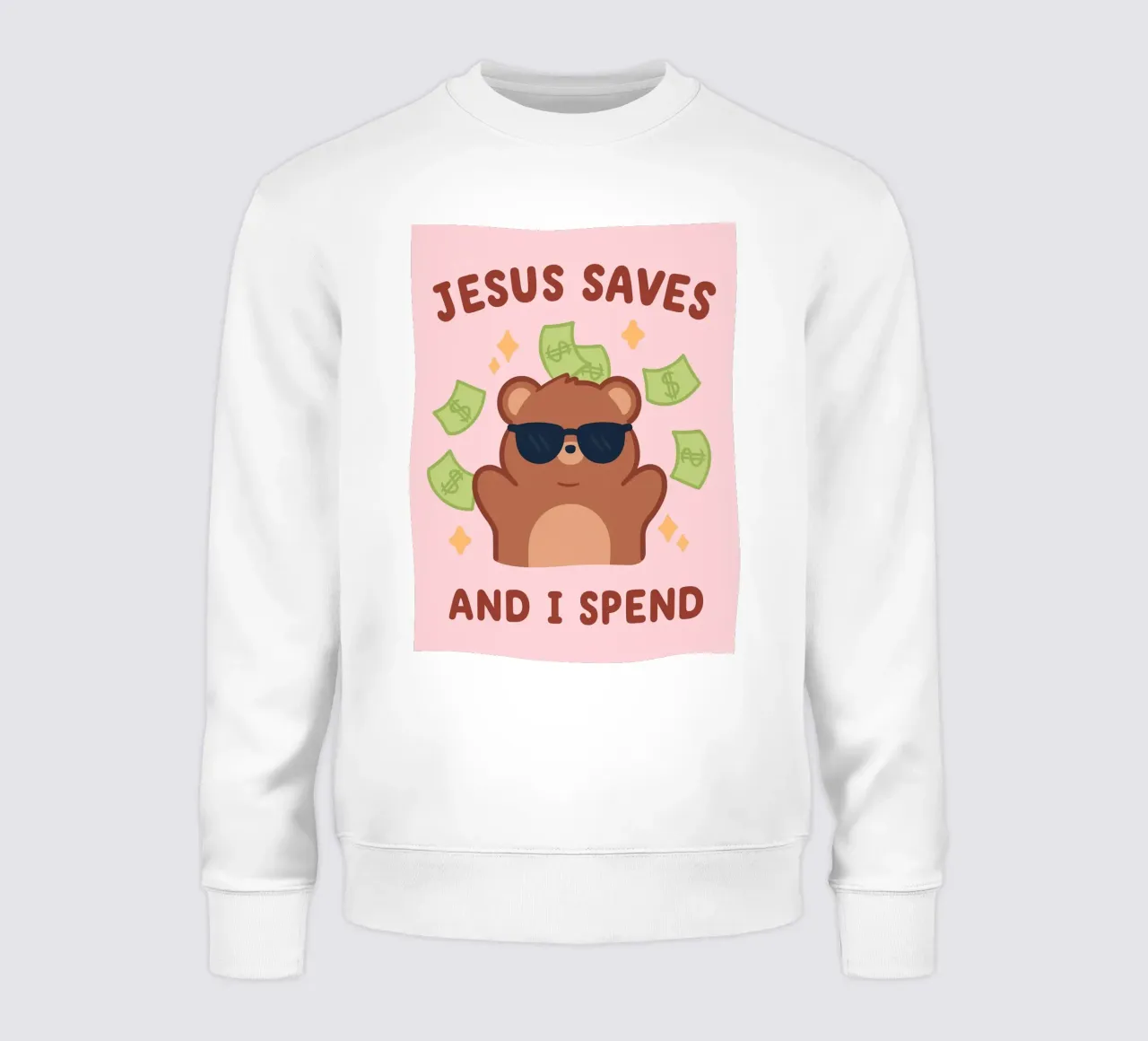 Gesù risparmia e io spendo felpa da bougenfille