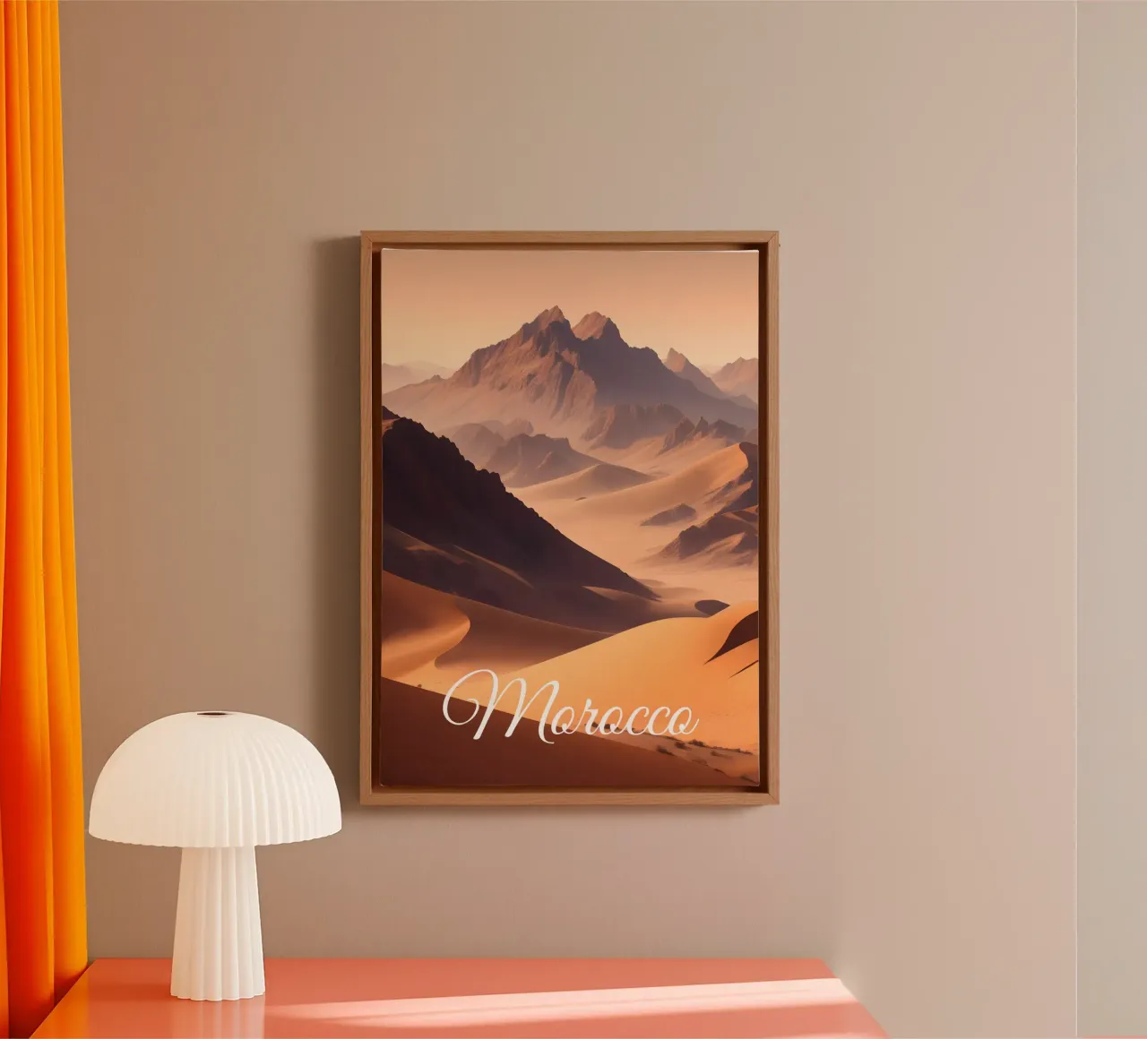 Morocco Desert Scene tela con Cornice a cassetta da Charnwood Prints