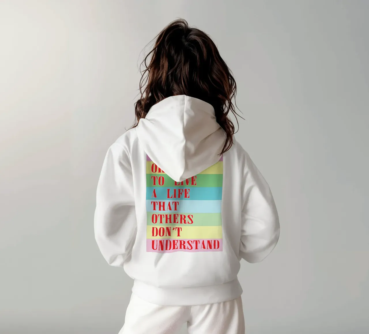 va bene vivere una vita felpa con cappuccio da bougenfille