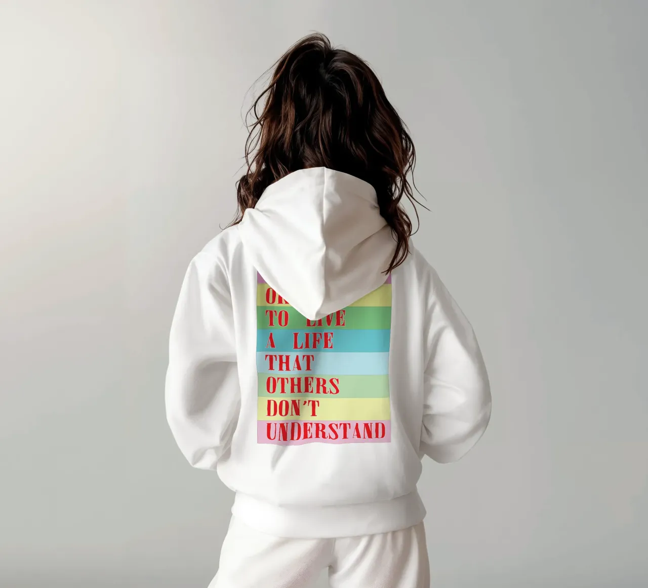 va bene vivere una vita felpa con cappuccio da bougenfille