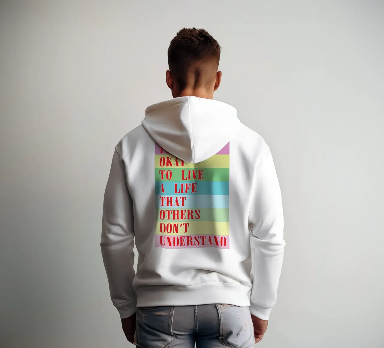 va bene vivere una vita felpa con cappuccio da bougenfille