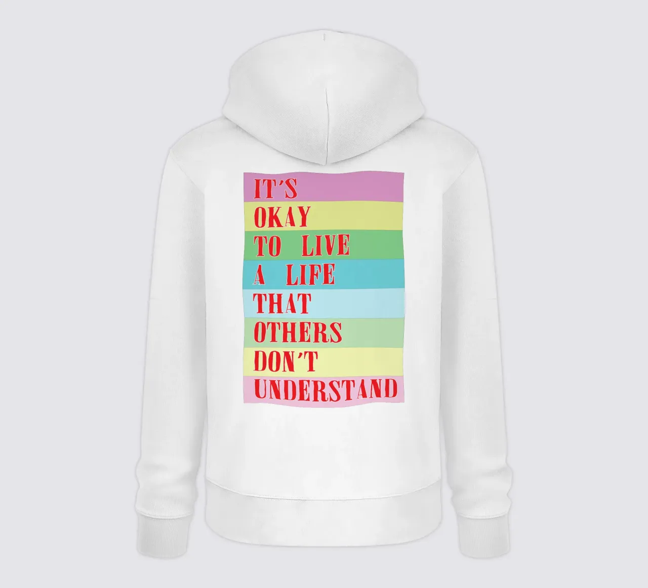 va bene vivere una vita felpa con cappuccio da bougenfille