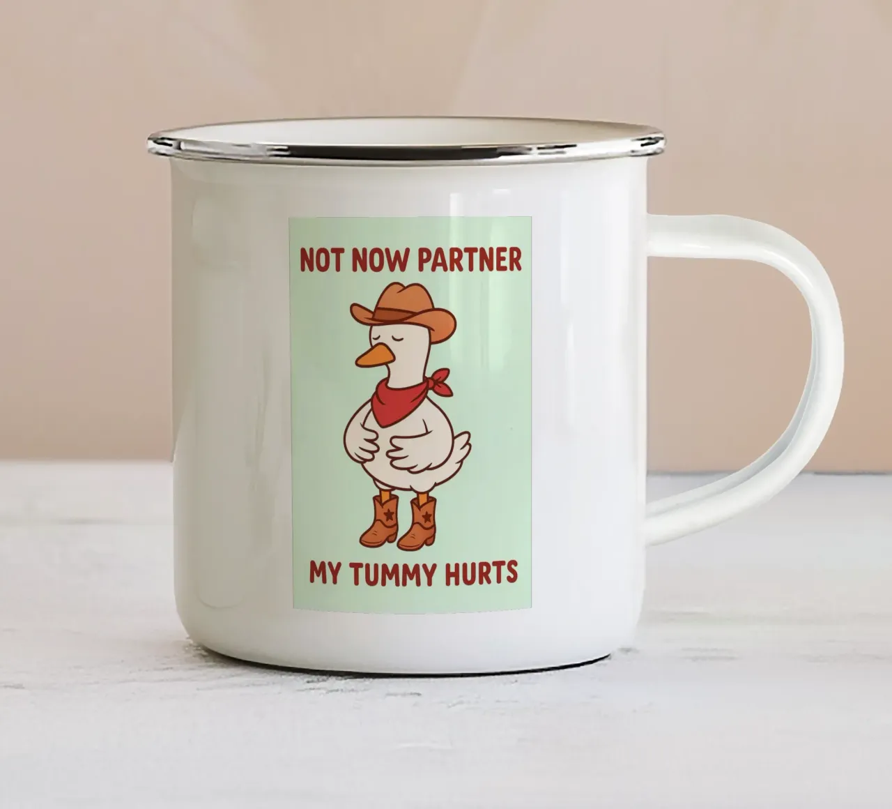 non ora partner tazza in smalto da bougenfille