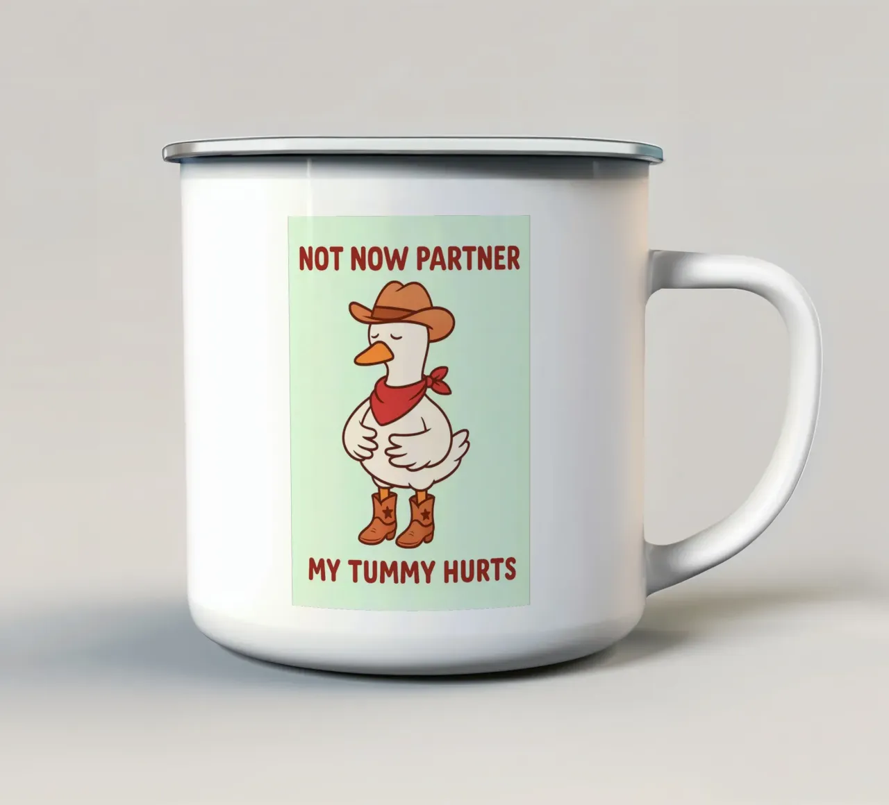 non ora partner tazza in smalto da bougenfille