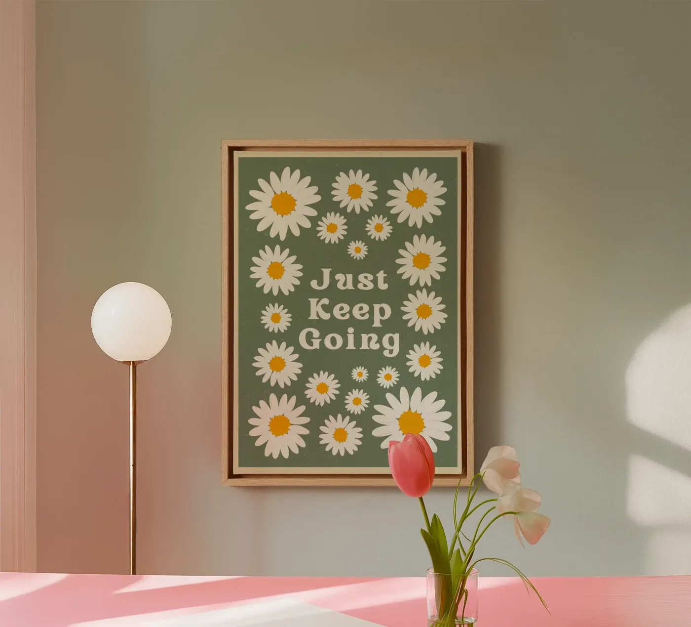 just keep going tela da The Poster Wordshop
