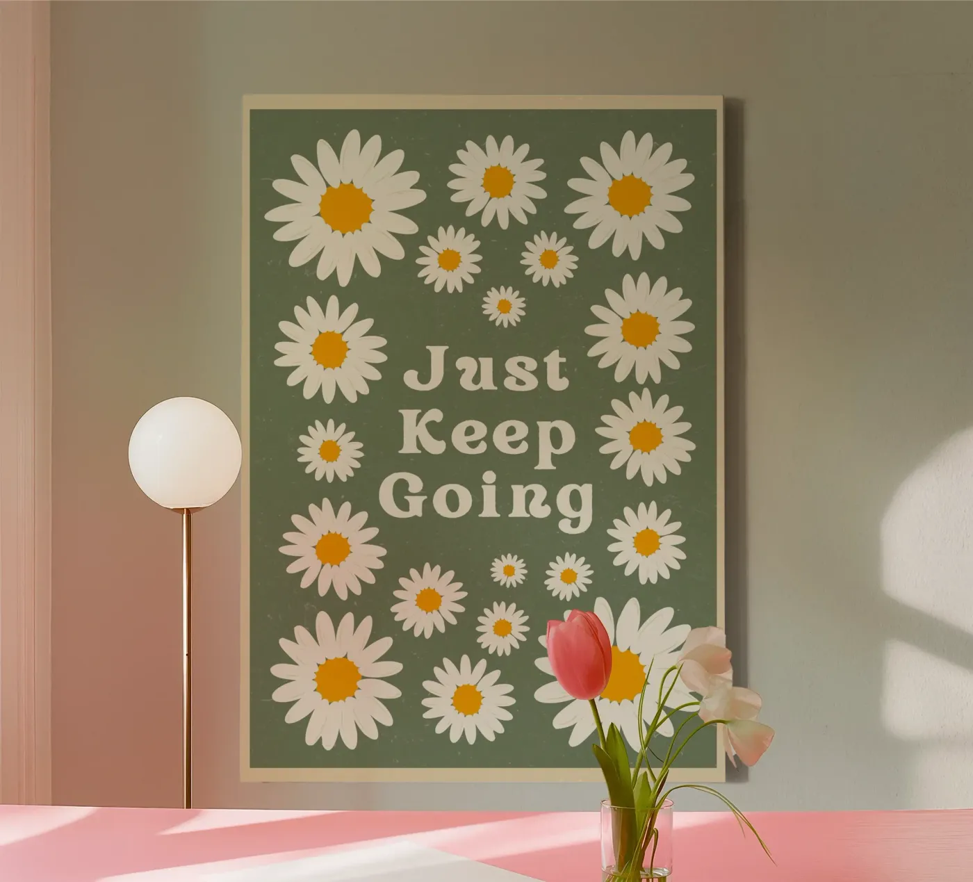 just keep going tela da The Poster Wordshop