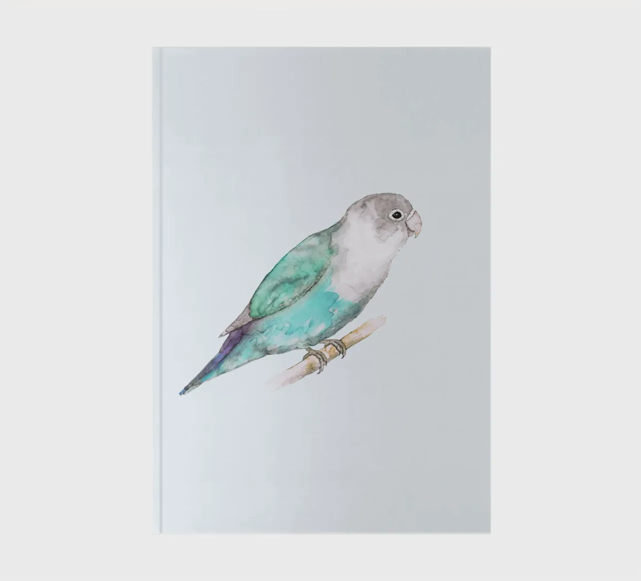 Pale blue lovebird notebook by BwiseLizzy