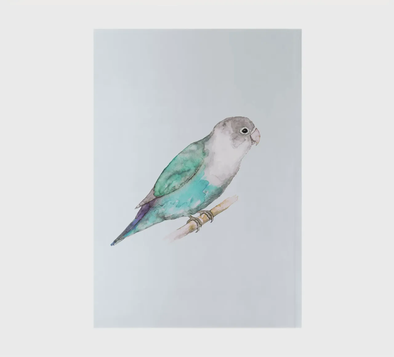 Pale blue lovebird notebook by BwiseLizzy