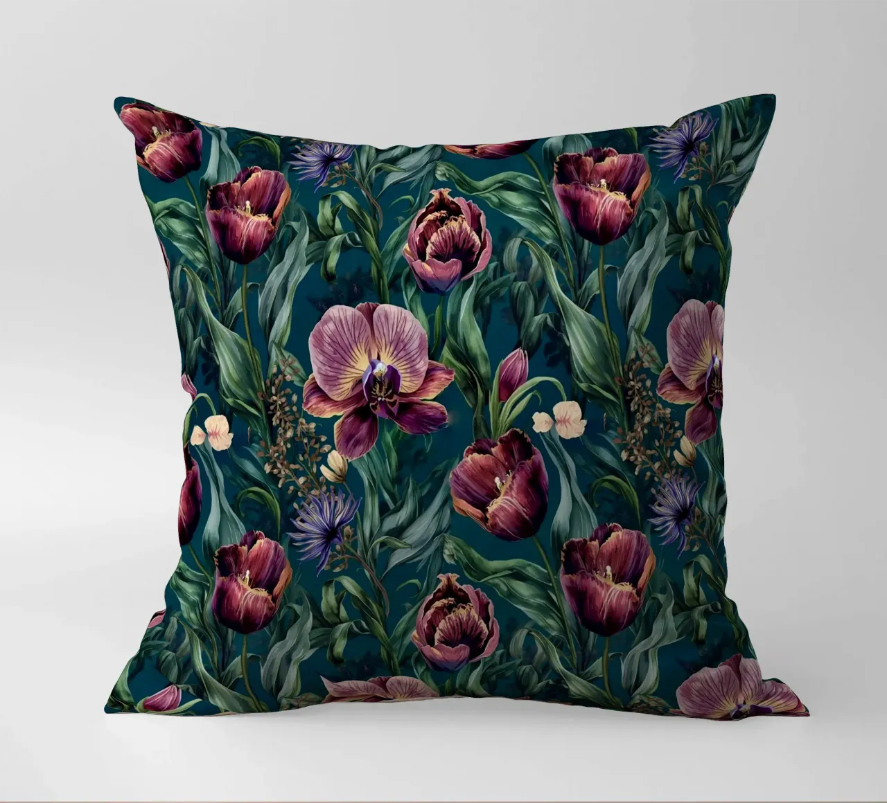 Dark Moody Floral Pattern cuscino da AzStore11
