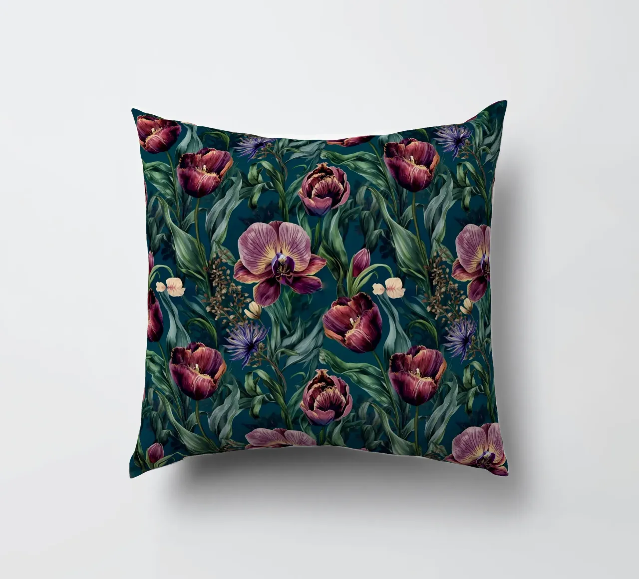 Dark Moody Floral Pattern cuscino da AzStore11