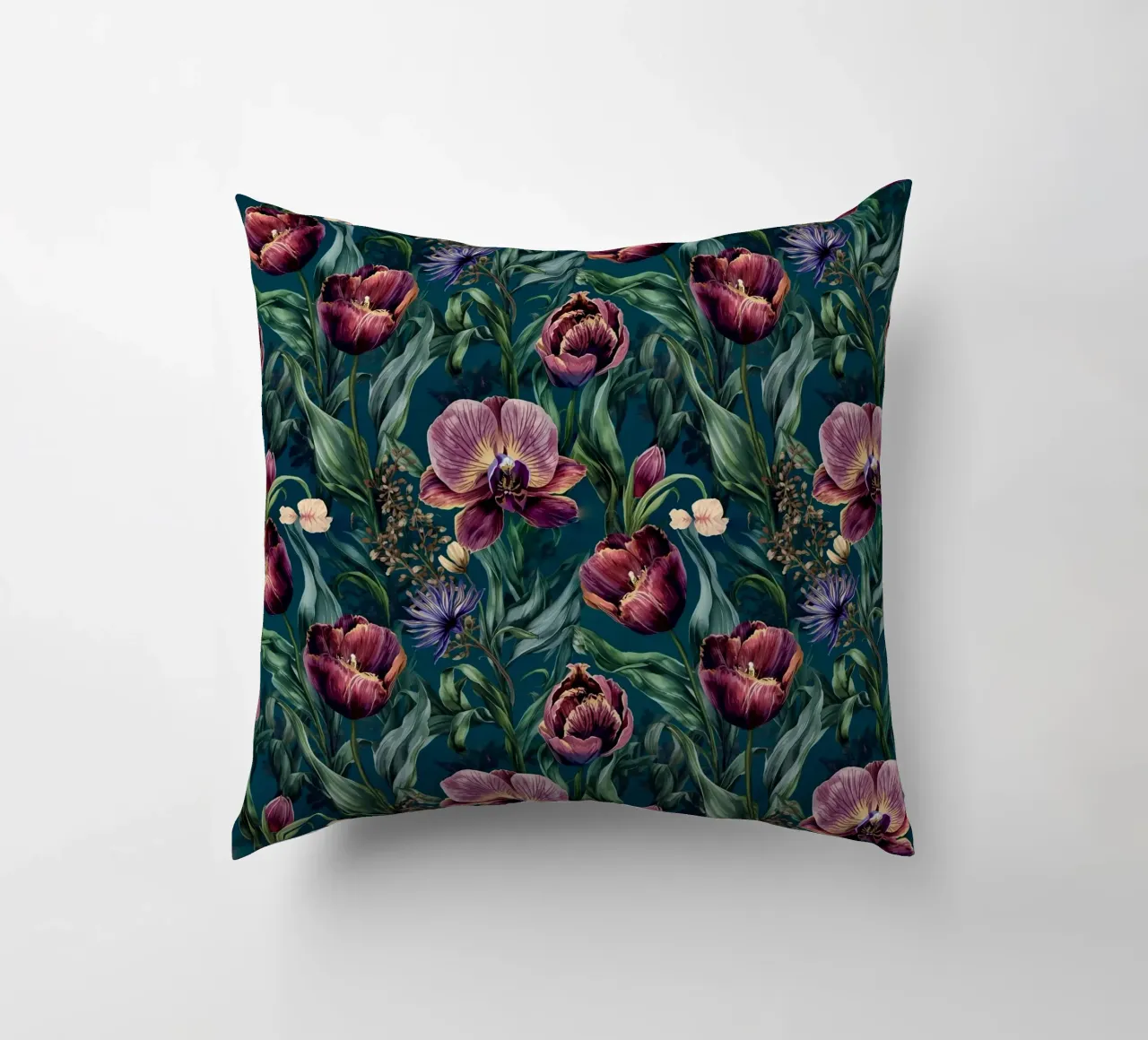 Dark Moody Floral Pattern cuscino da AzStore11