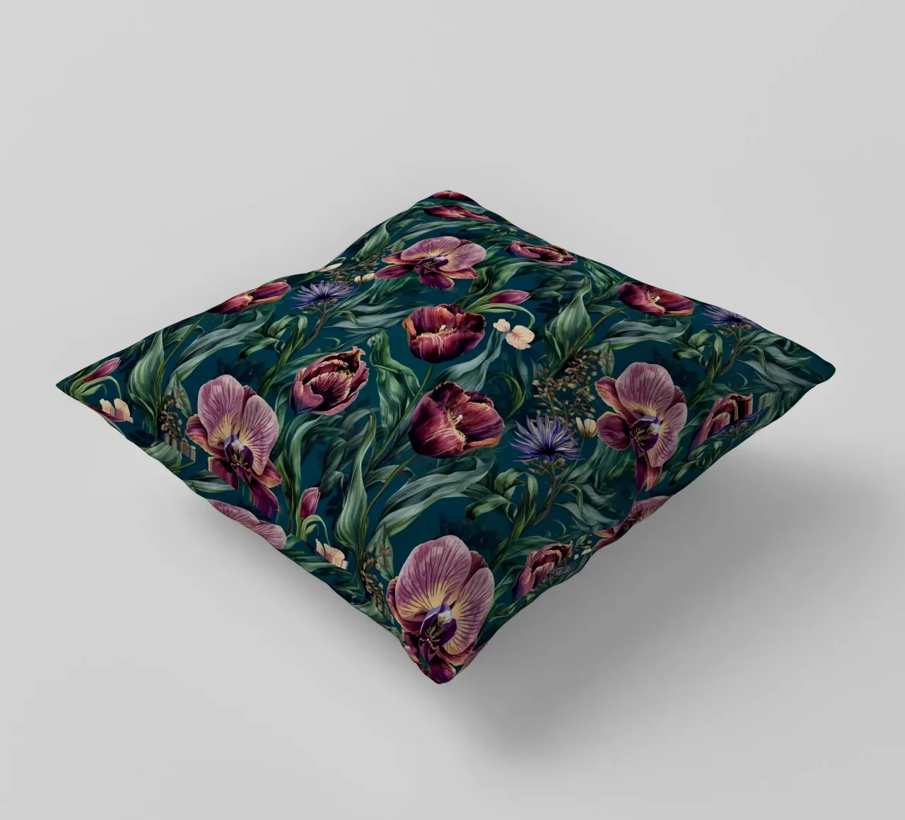 Dark Moody Floral Pattern cuscino da AzStore11