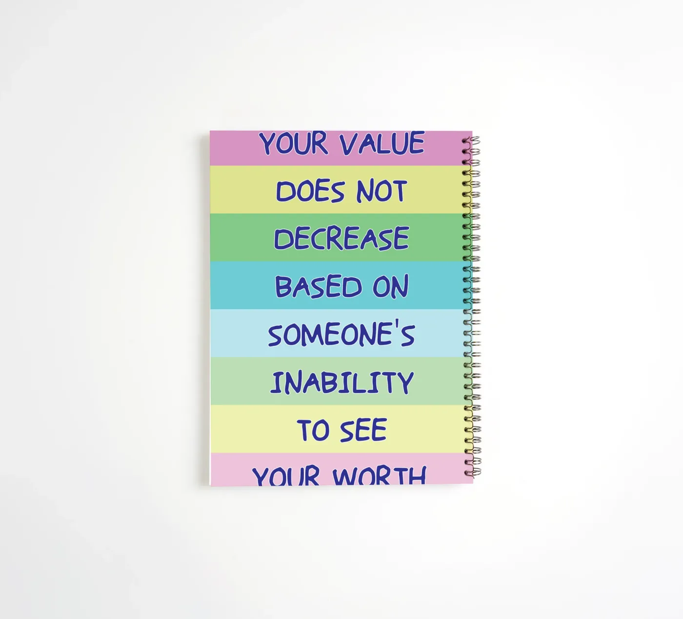 votre valeur ne diminue pas carnet à spirale de bougenfille